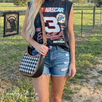 Brim Checkered Leather Purse