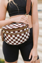 Farah Fanny Bum Bag - Espresso Checkered