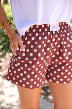 Easy Win Polka Dot Boxer Shorts- Maroon