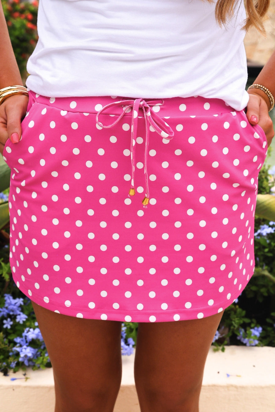 Pink Polka Dot Skort