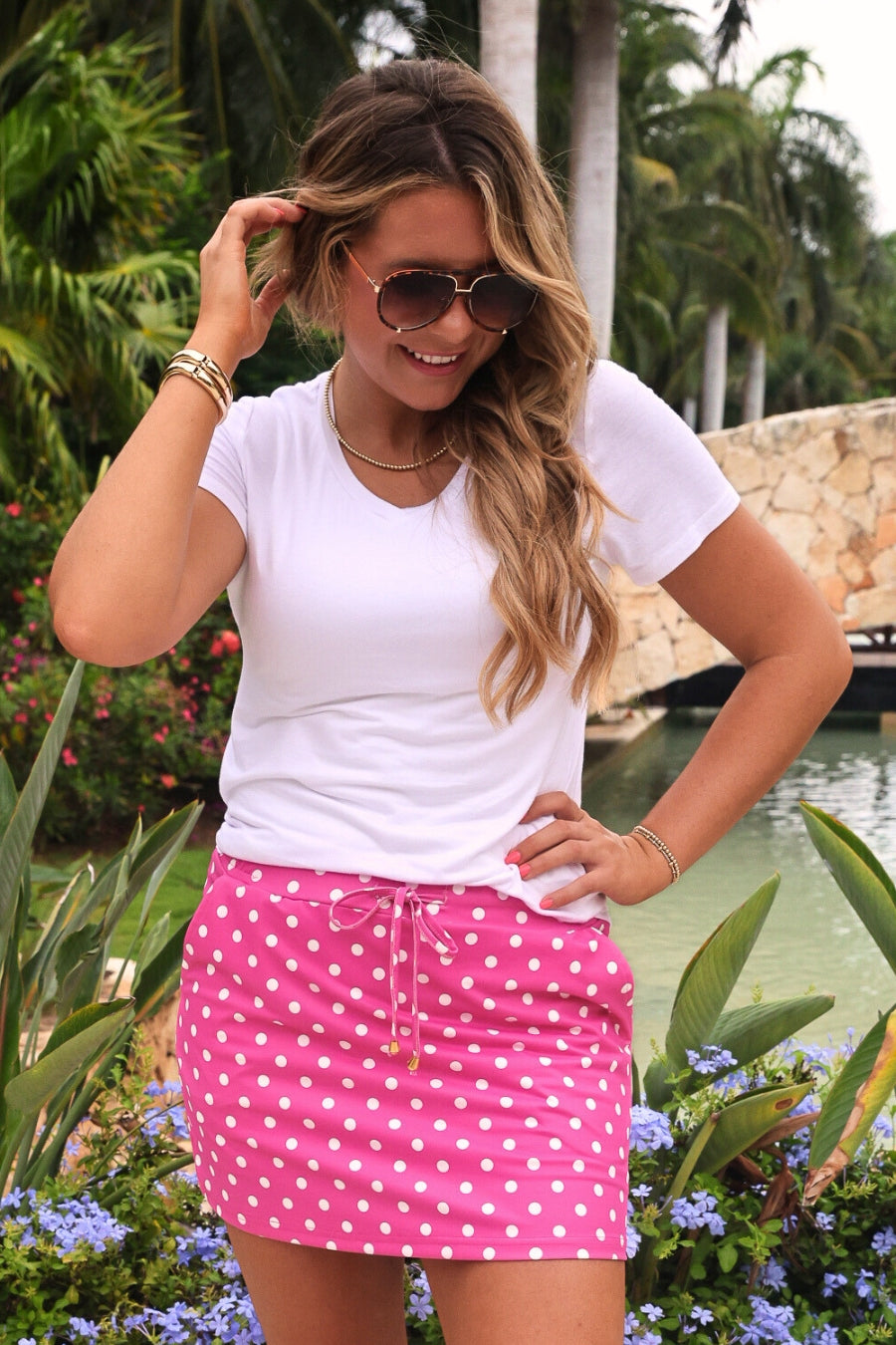 Pink Polka Dot Skort