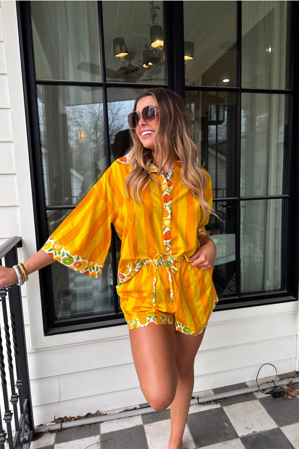 Fruit Salad Button Down Top
