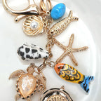 Bag Charm-Ocean Porcelain Fish Sea Shell Starfish