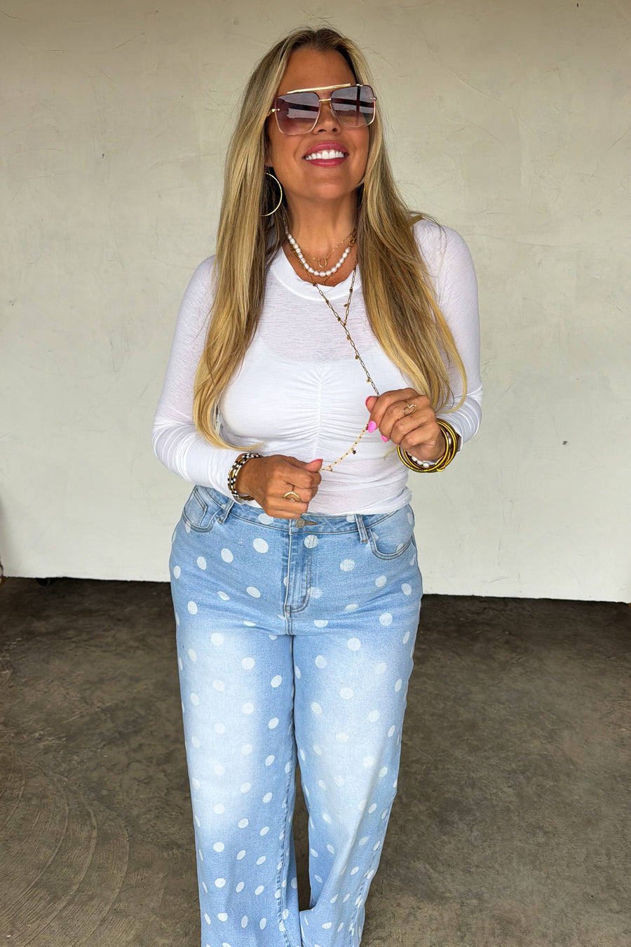 PREORDER- SPOT ON POLKA DOT JEANS