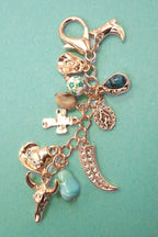 Western Porcelain Cross Boot Cowboy Hat Bag Charm
