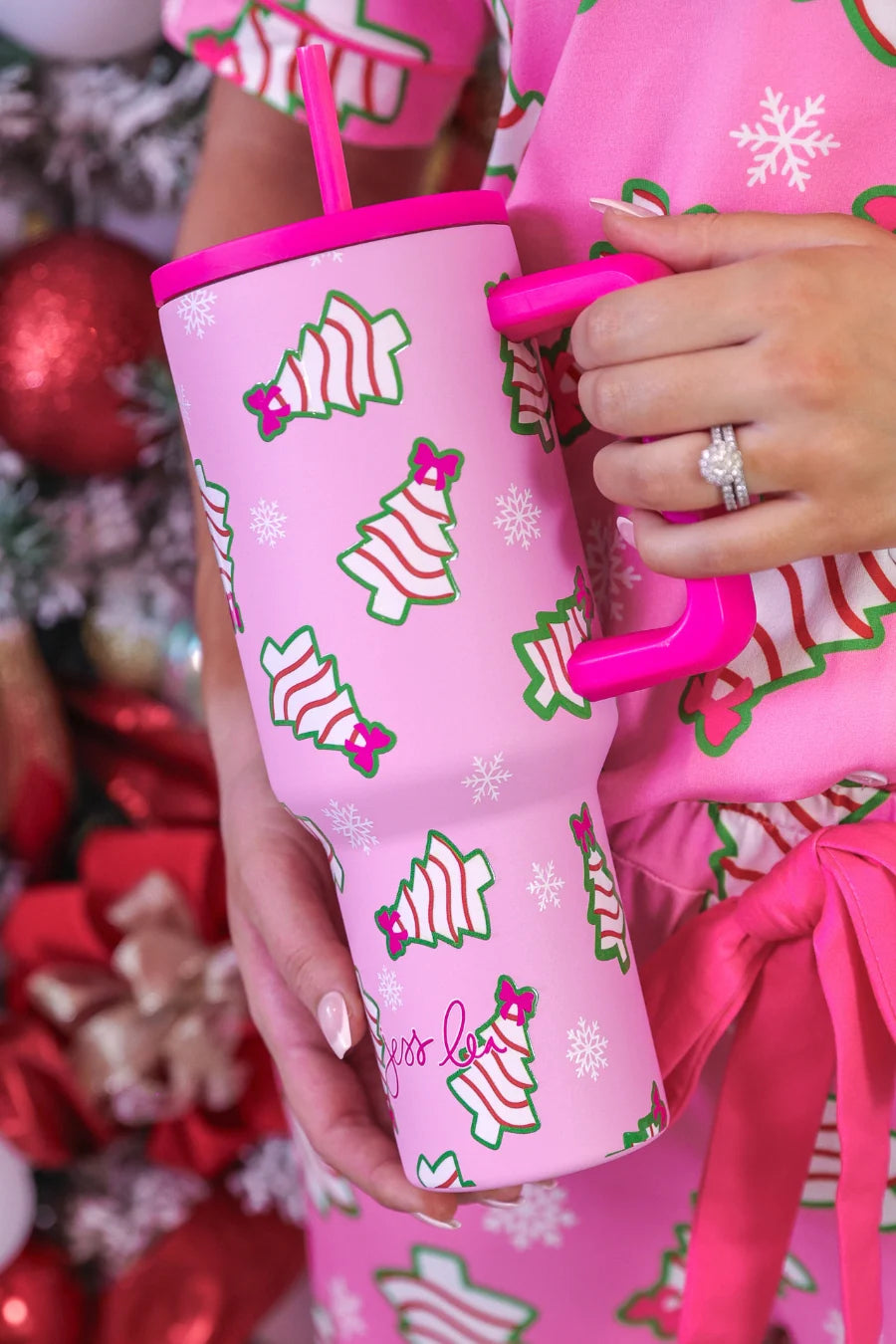 Bow Christmas Treat Tumbler