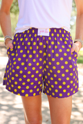 Easy Win Polka Dot Boxer Shorts- Purple