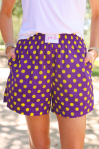 Easy Win Polka Dot Boxer Shorts- Purple