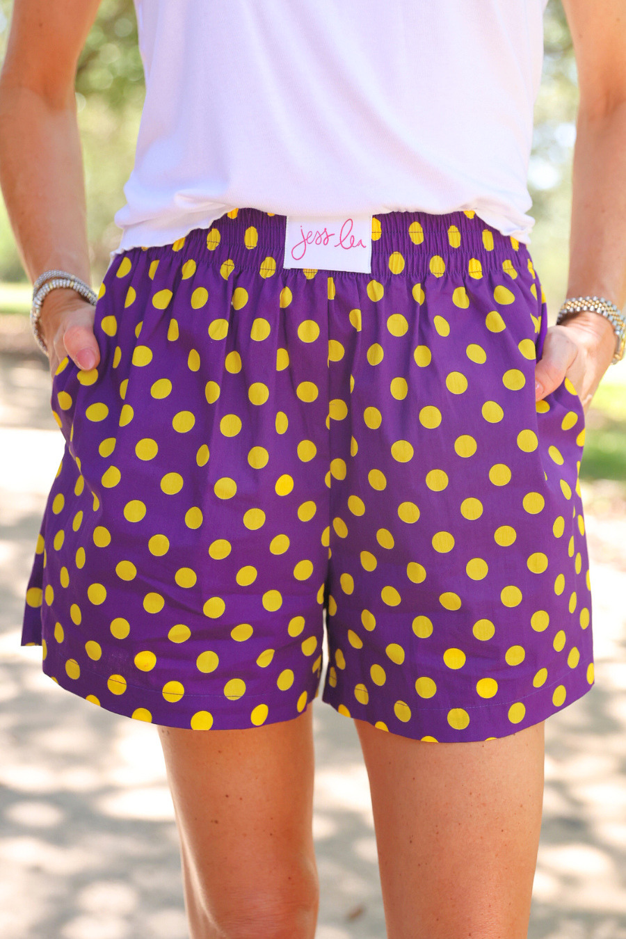 Easy Win Polka Dot Boxer Shorts- Purple