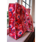 Scarlet Blooms Floral Tote Bag