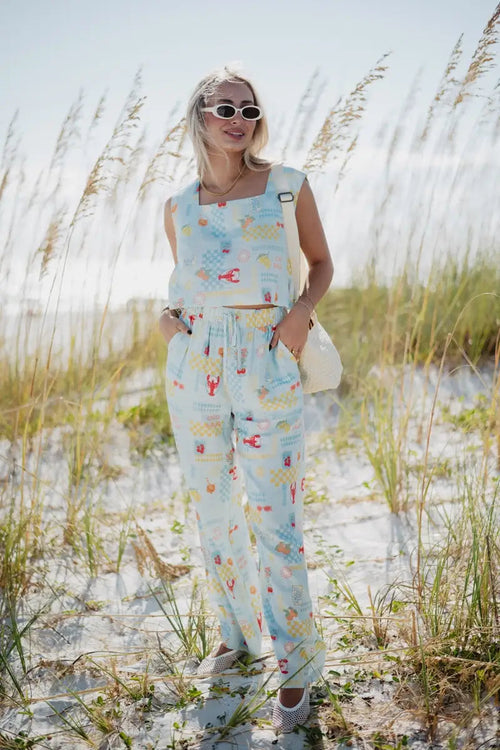 Blue Italian Summer Two-Piece Set