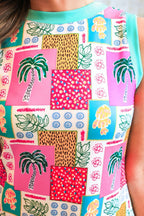 Lucy Tank Dress- Tropical Patchwork