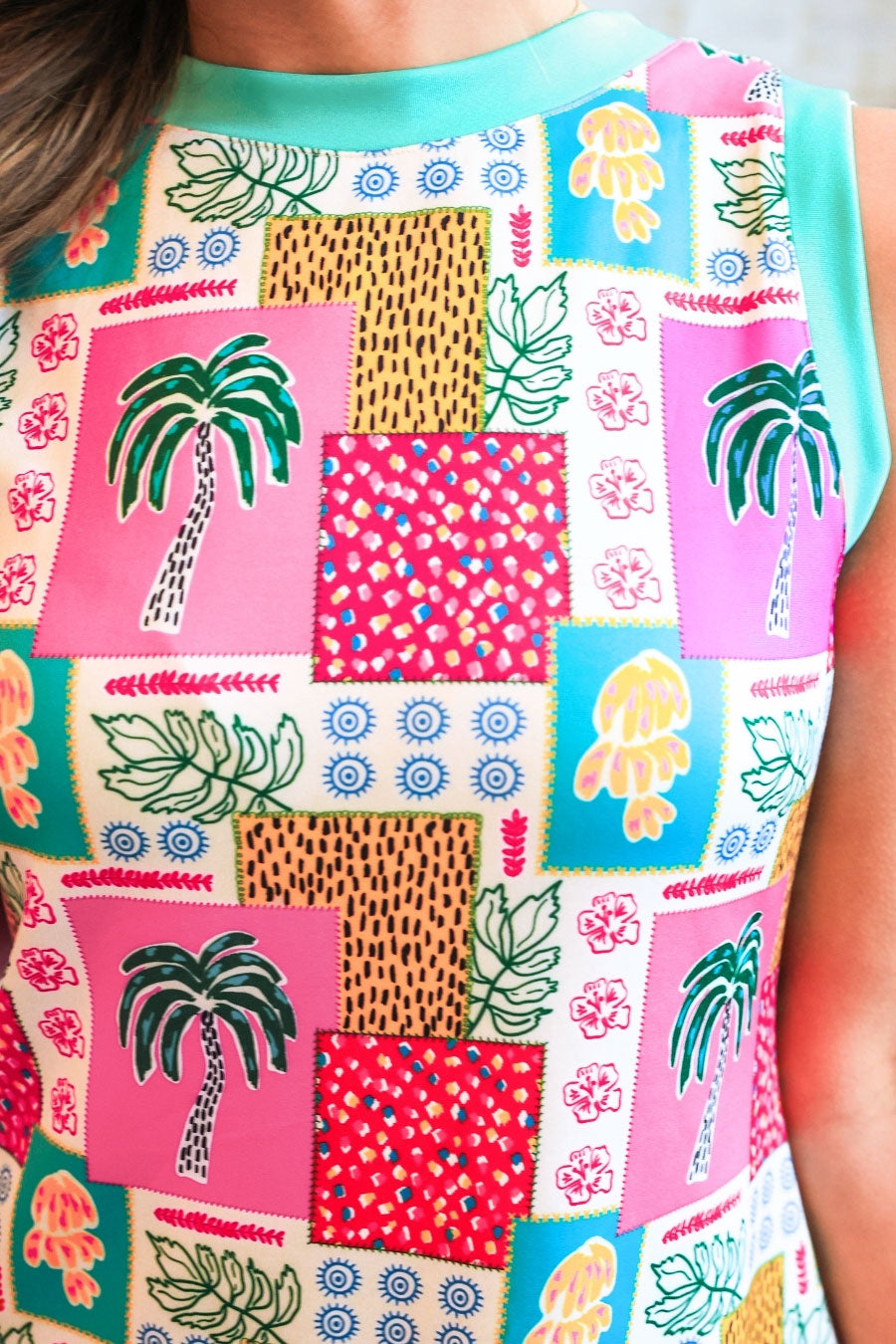 PREORDER- Lucy Tank Dress- Tropical Patchwork