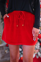 Velvet Hour Skort- Red
