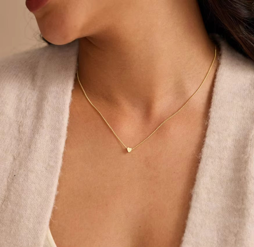 Custom heart initial necklace