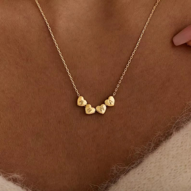 Custom heart initial necklace