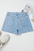 Myosotis High Rise Patch Pocket Denim Shorts