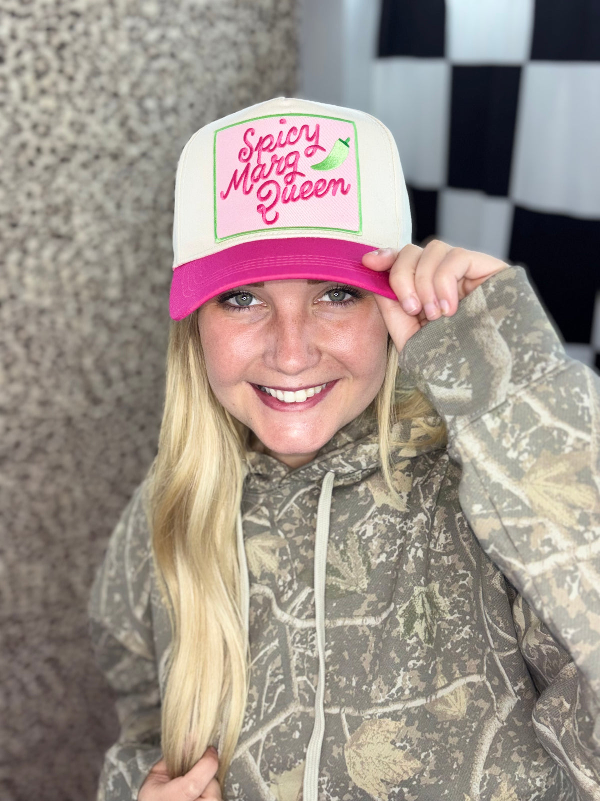 Spicy marg queen hat with patch