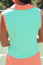 Preorder Everyday Polo Tank- Mint/Coral