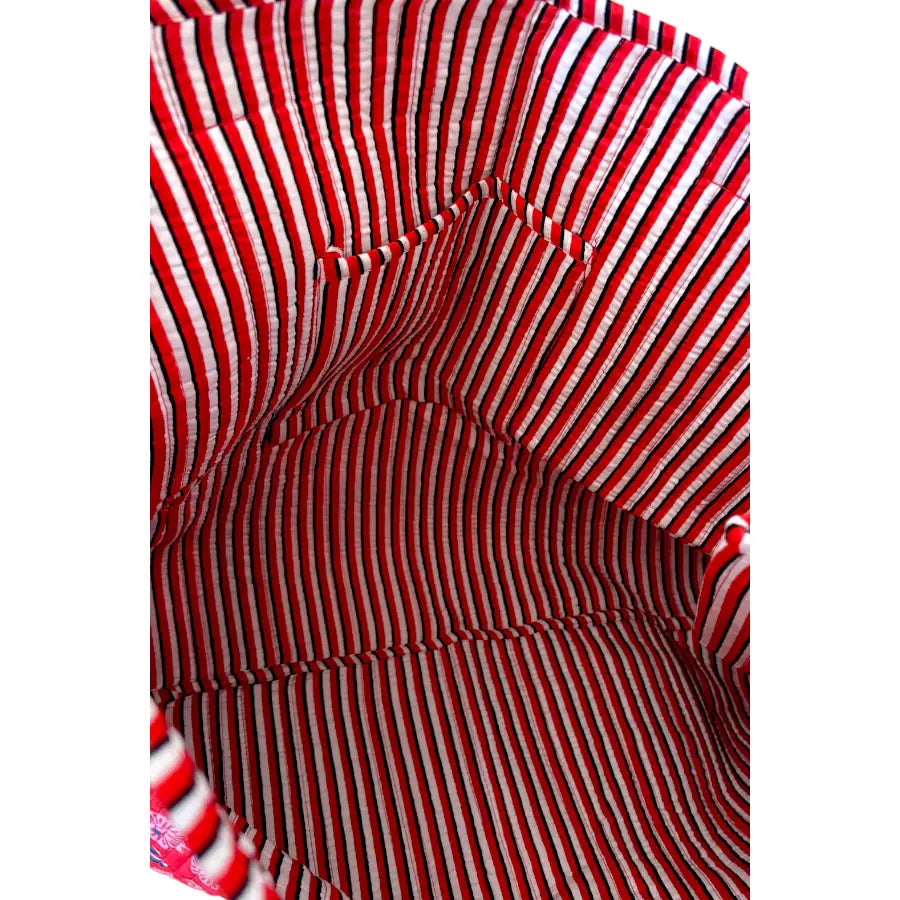 Scarlet Blooms Floral Tote Bag