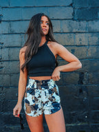 Brown Cowhide Shorts