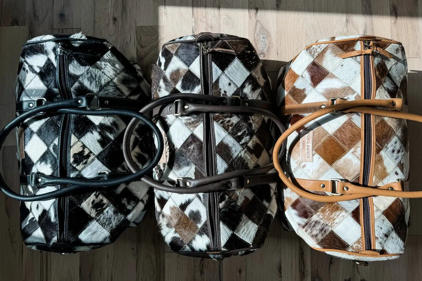 Boho Luxe Duffle Weekender Leather Hairon Cowhide Travel Bag