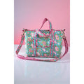 Paige Teal and Pink Floral Duffel Bag