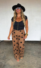 PREORDER- MOCHA DOT DENIM JEANS