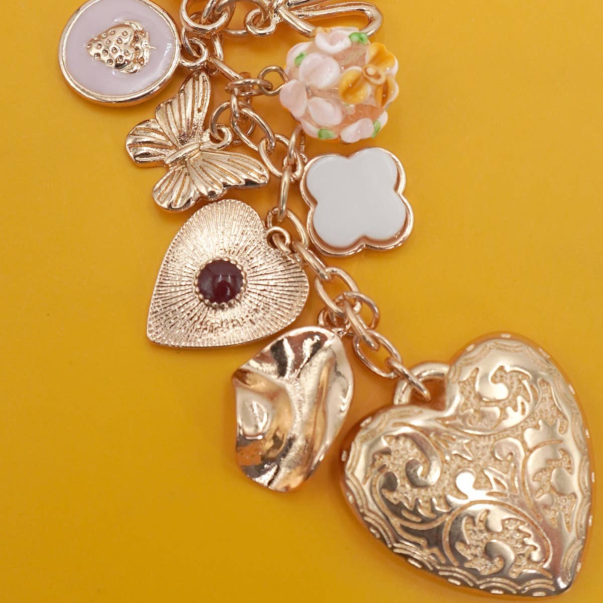Bag Key Charm-Heart Bow Butterfly Clover