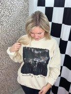 Mentally I’m here horror graphic crewneck sweatshirt