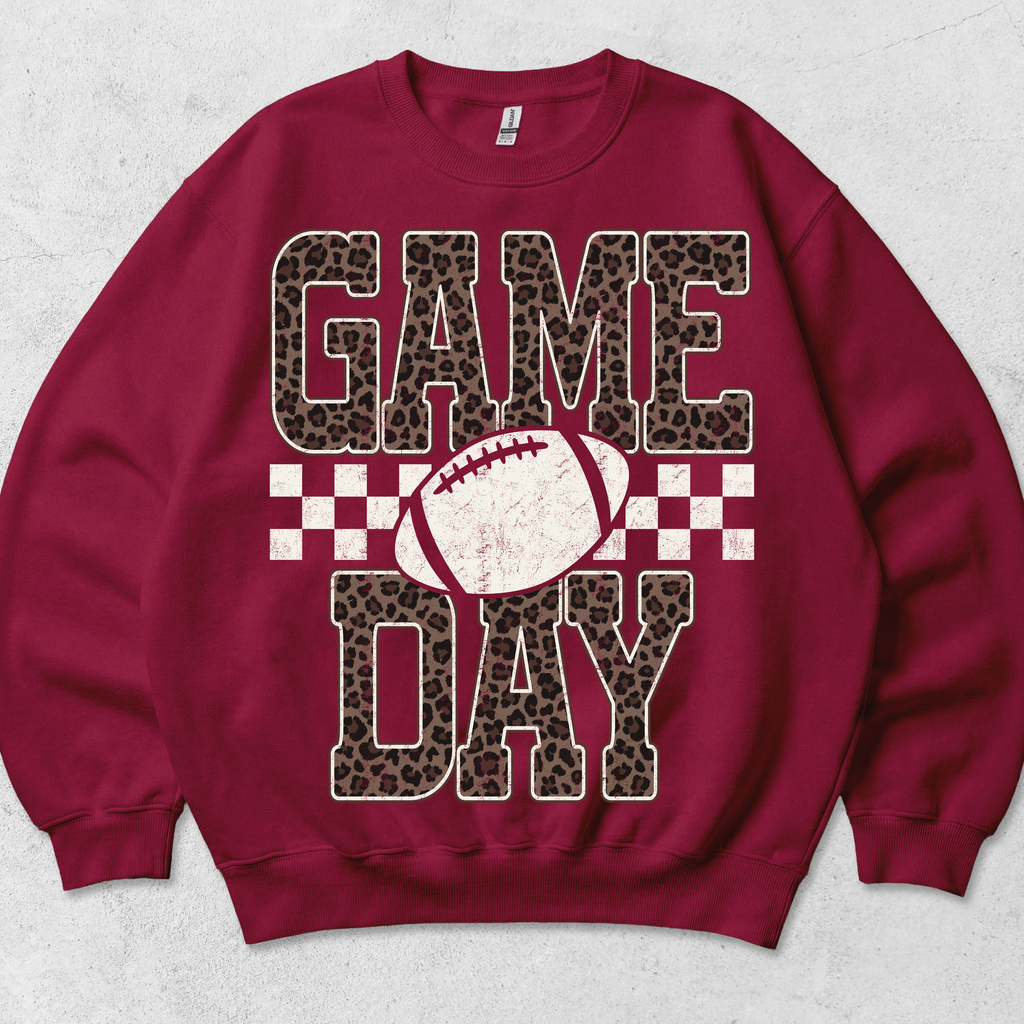 Leopard game day graphic crewneck sweatshirt