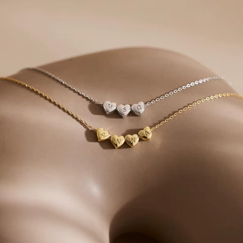Custom heart initial necklace
