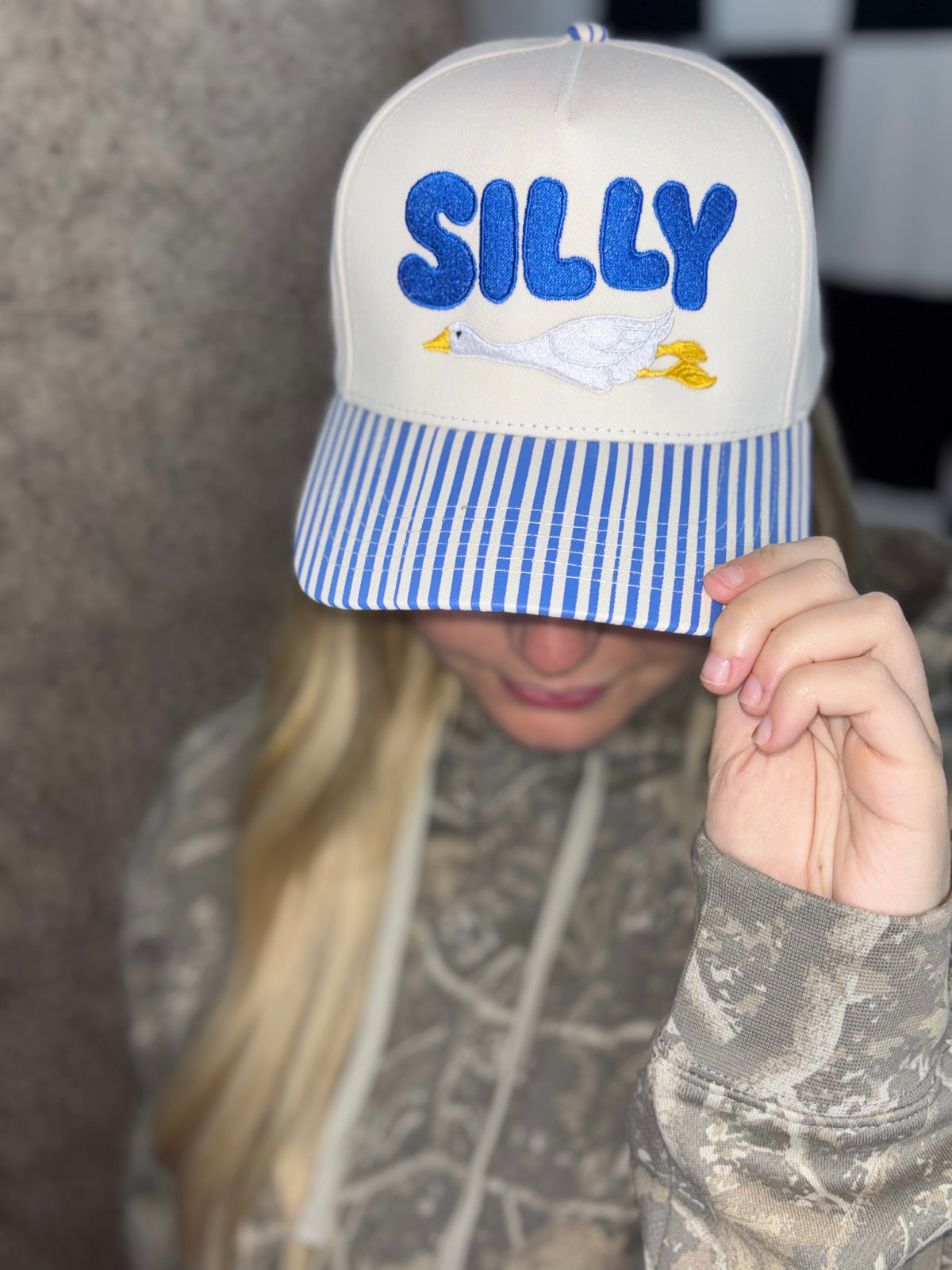 Silly goose stripe hat