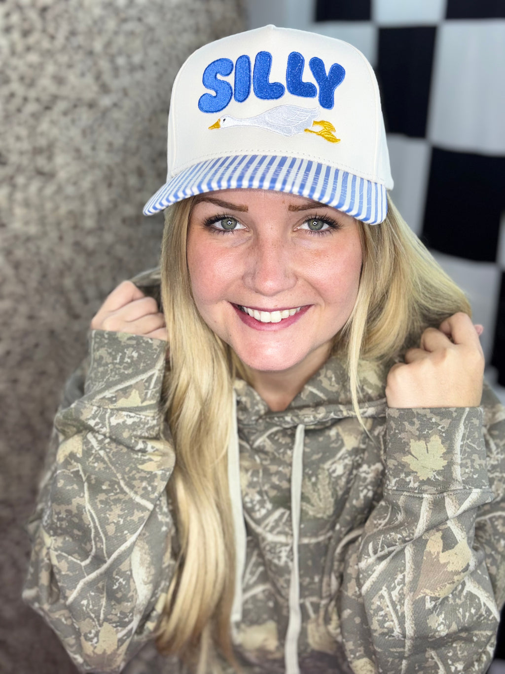 Silly goose stripe hat