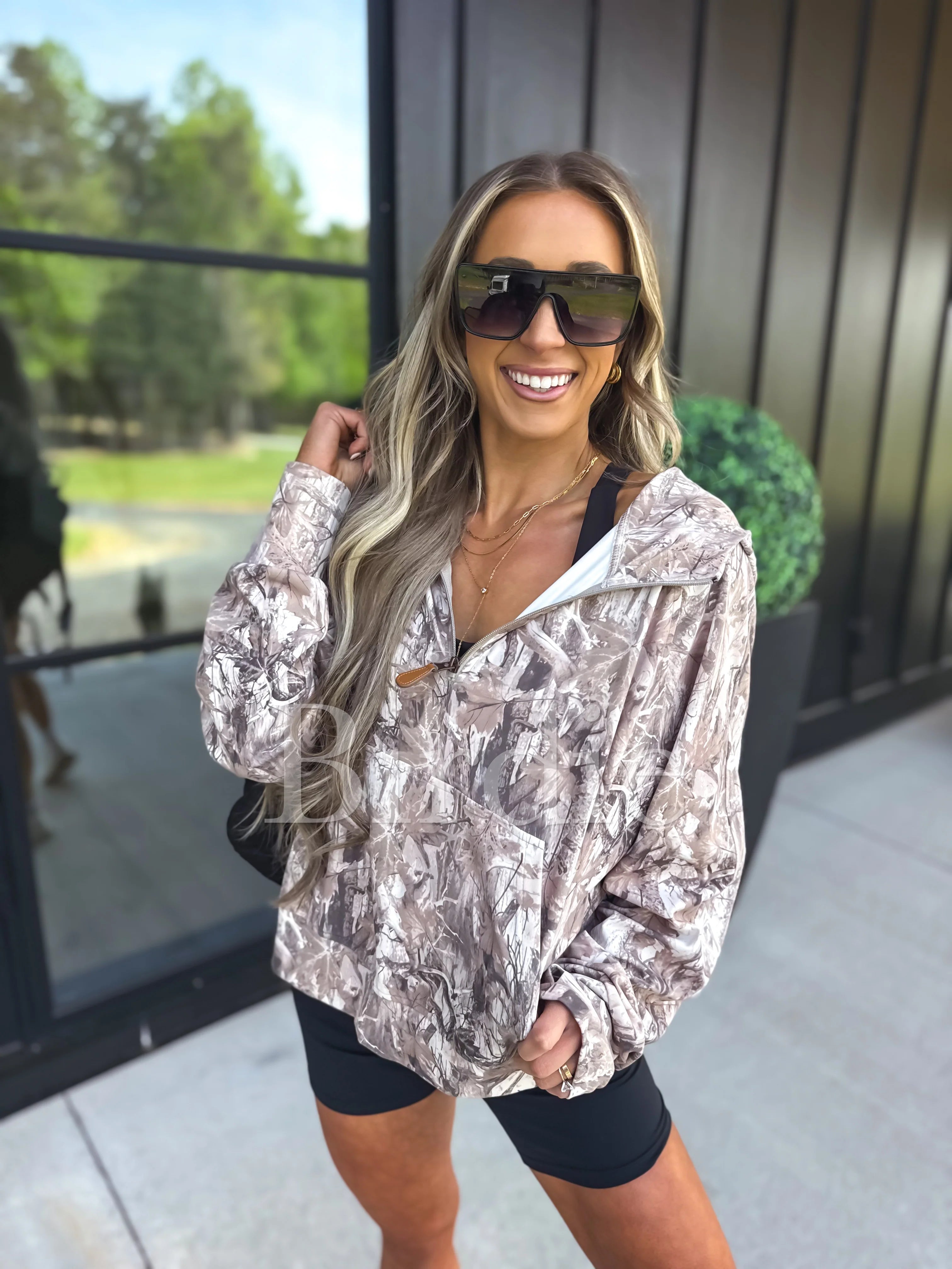 PREORDER Dark Camo Quarter Zip Pullover