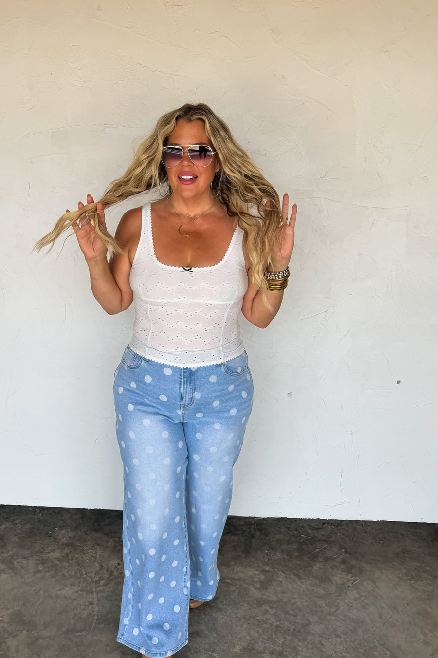 PREORDER- SPOT ON POLKA DOT JEANS