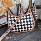 Brim Checkered Leather Purse
