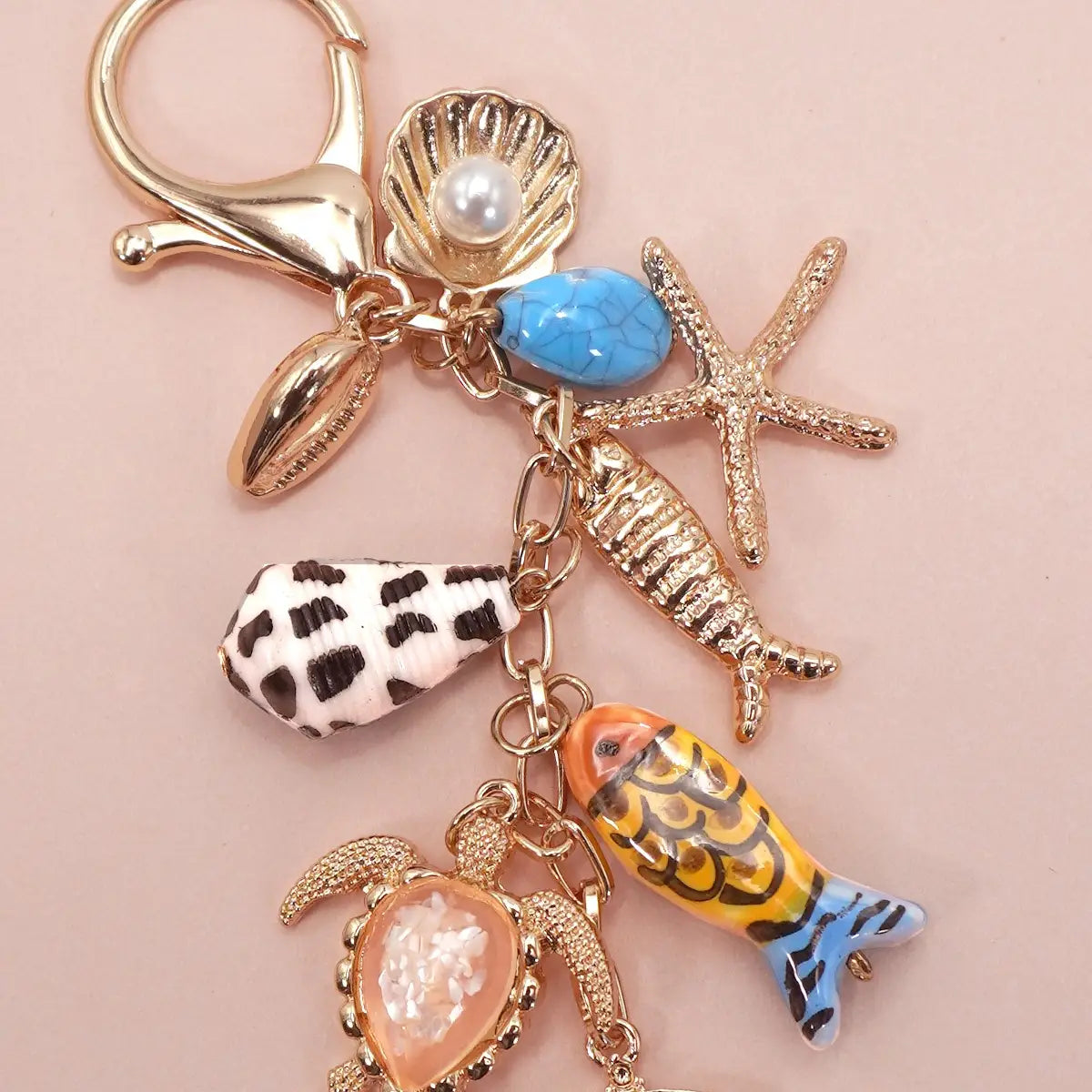 Bag Charm-Ocean Porcelain Fish Sea Shell Starfish