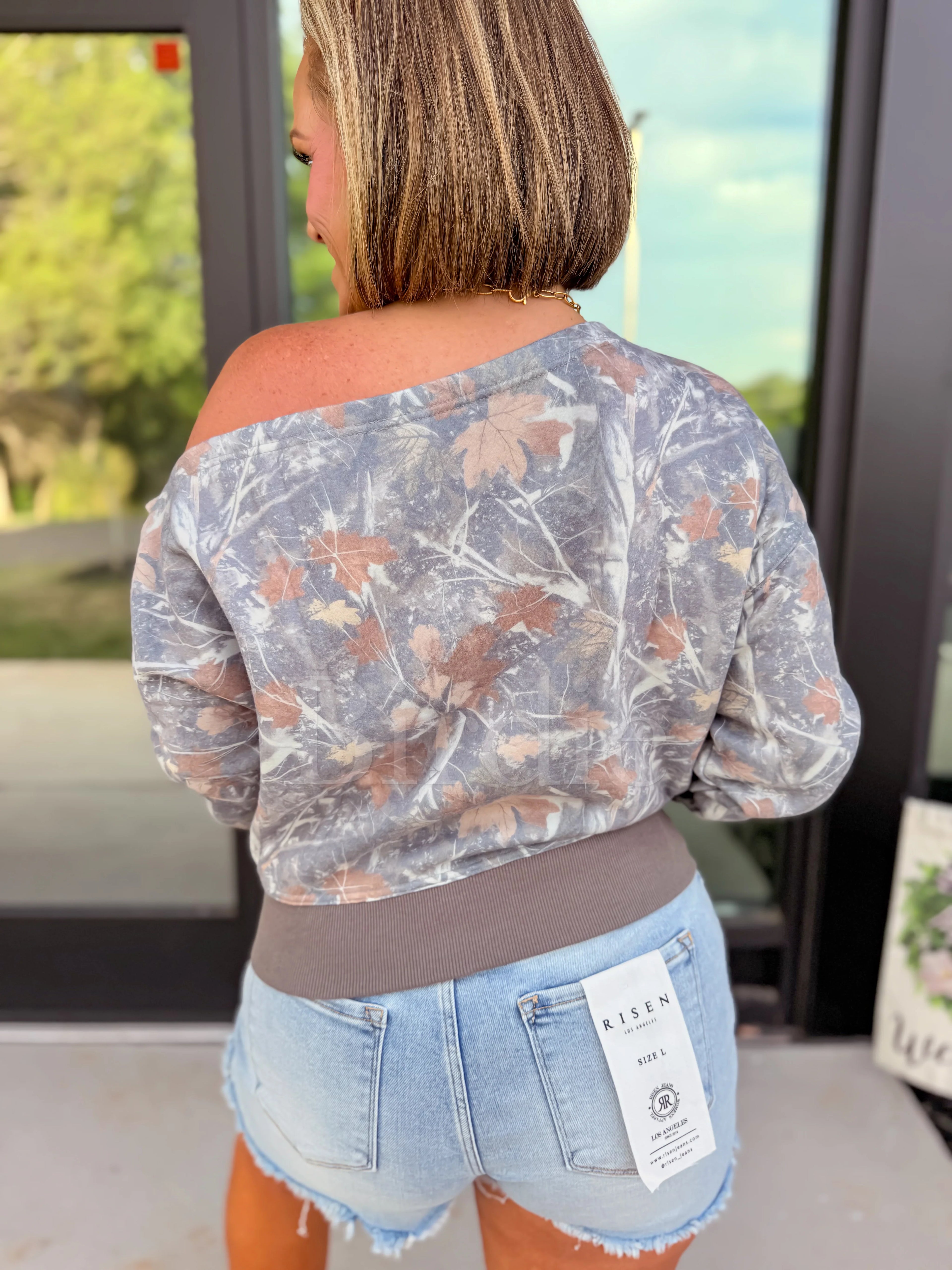 PREORDER Off the Shoulder Pullover in Timber Haze