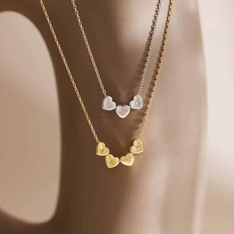 Custom heart initial necklace