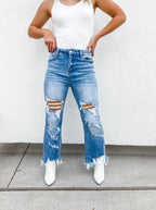 PREORDER- URBAN DISTRESSED CROP JEAN