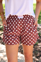 Easy Win Polka Dot Boxer Shorts- Maroon