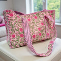Claire Pink Floral Patterned Tote Bag