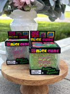 Glitter glow in the dark cube squish