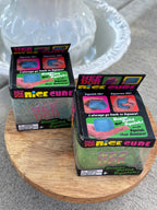 Glitter glow in the dark cube squish