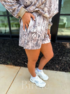 PREORDER Two Piece Camo Set with Long Sleeve Shirts & Shorts