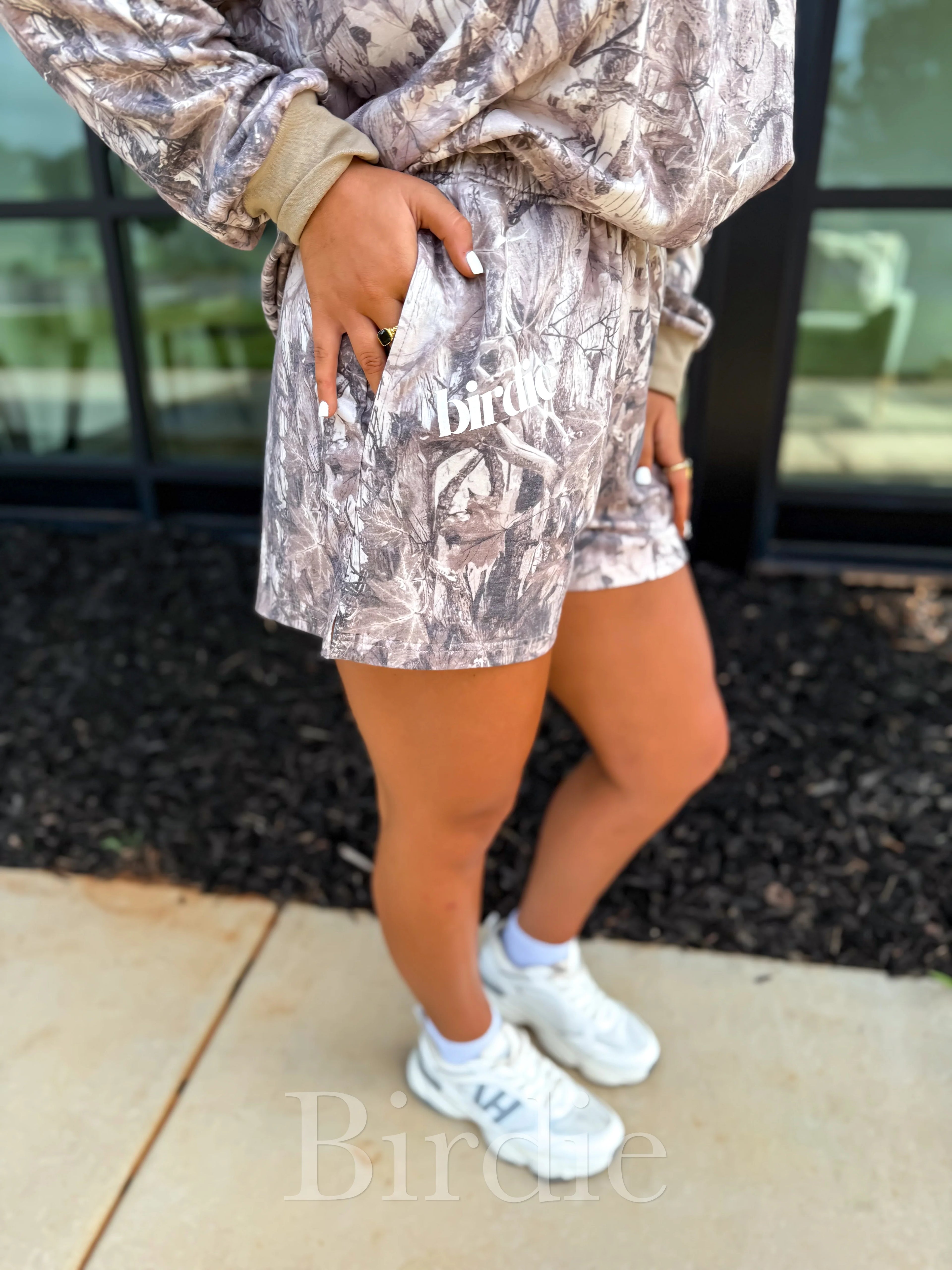 PREORDER Two Piece Camo Set with Long Sleeve Shirts & Shorts
