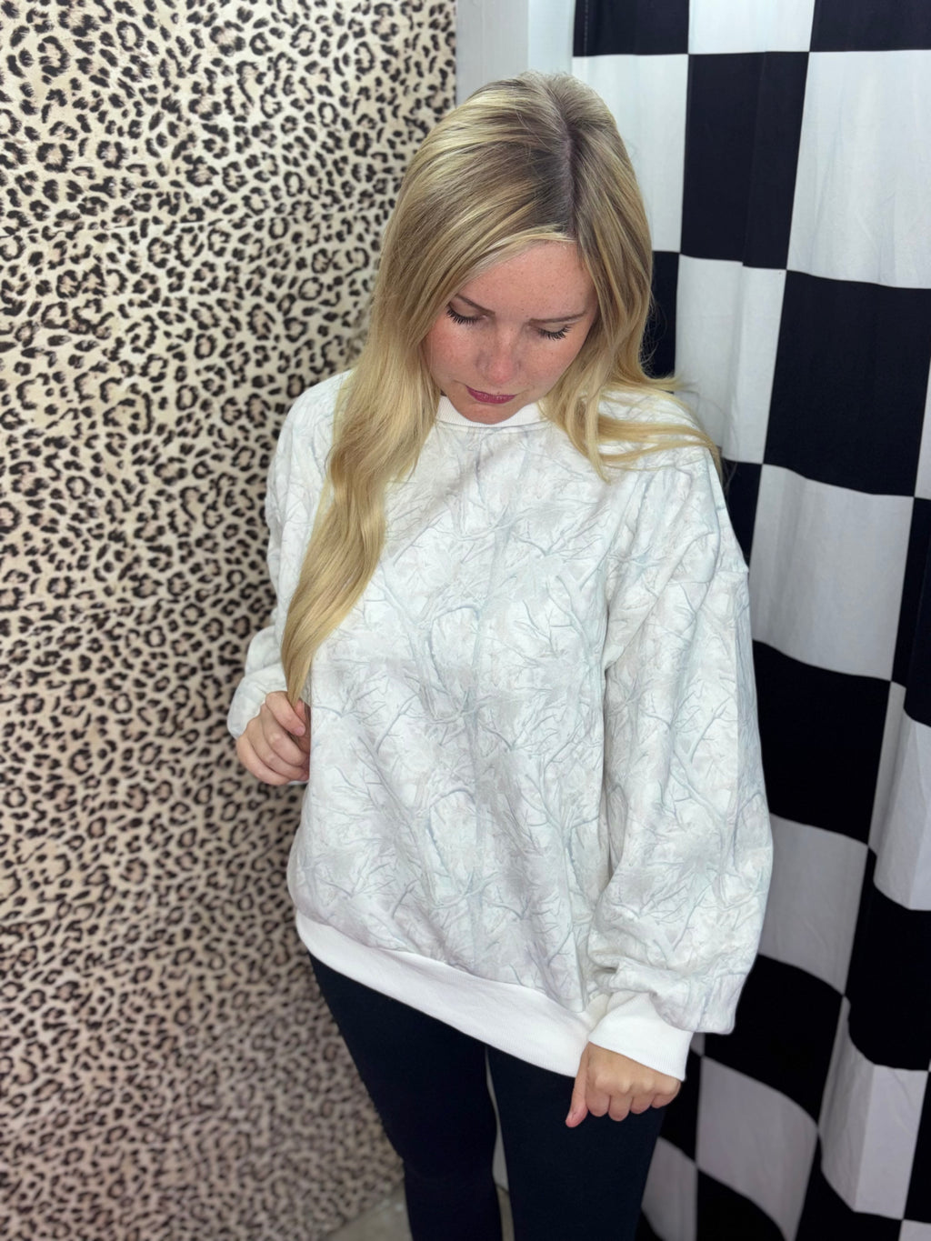 Soft Spun Crewneck in Frost Fade Camo