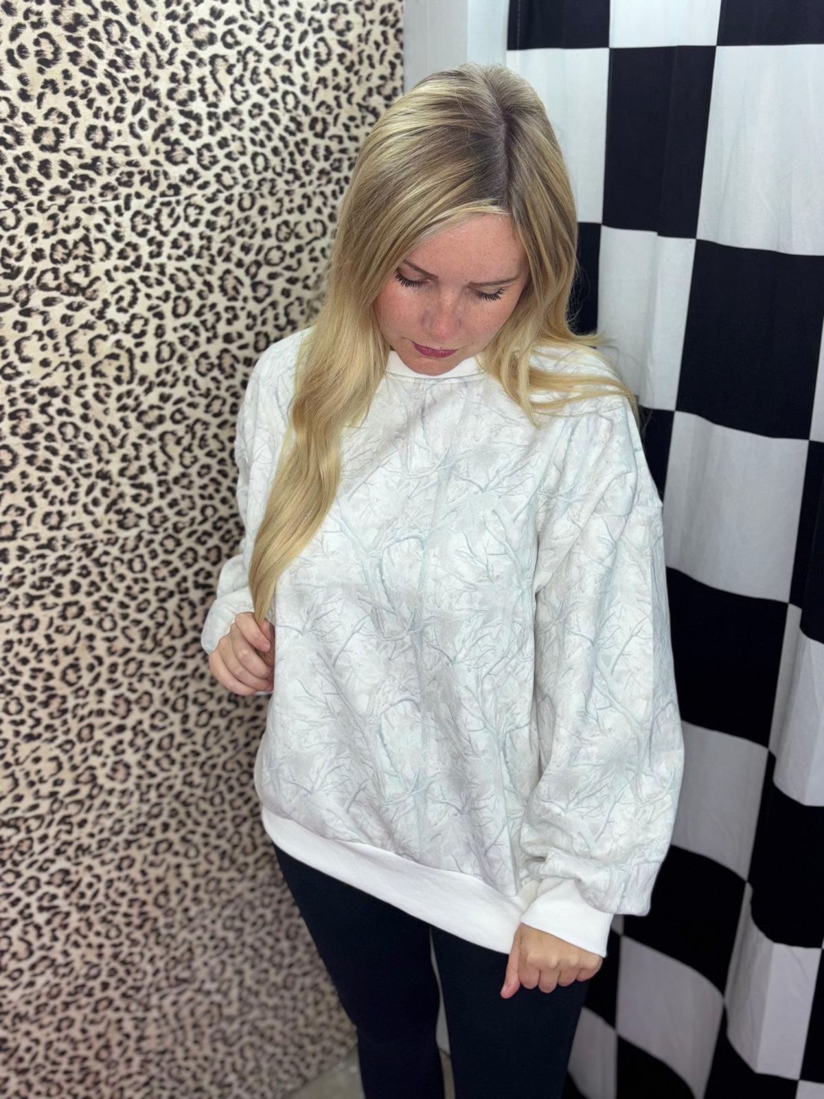 Soft Spun Crewneck in Frost Fade Camo