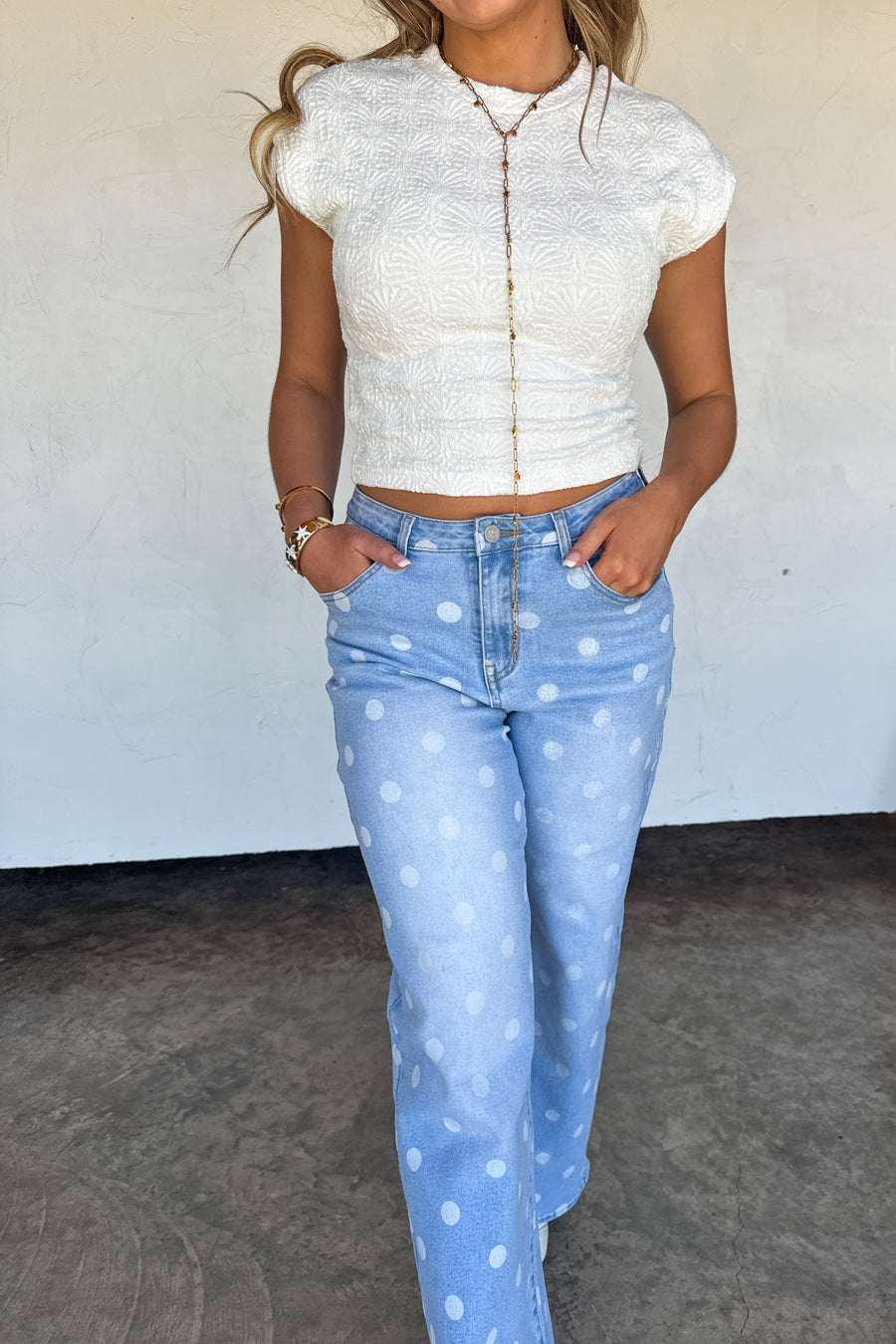 PREORDER- SPOT ON POLKA DOT JEANS